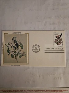First Day Issue Stamped Envelope-Arkansas State Bird/Flower - Picture 1 of 4