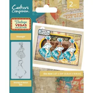 Crafter's Companion - VINTAGE VEGAS - SHOWGIRL - STAMP & METAL DIE - 2.3" X 3.9" - Picture 1 of 4