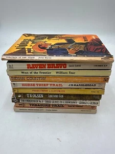 Western Books Lot of 10 Westerns Bundle Vintage Bulk Cowboy Paperback - Picture 1 of 12