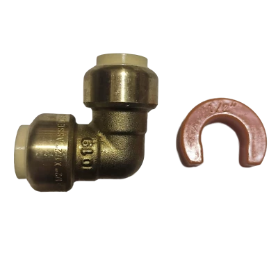 10 Pcs XFITTING 1/2" Push-Fit Elbow w. 1 Free Removing Clip, Lead Free