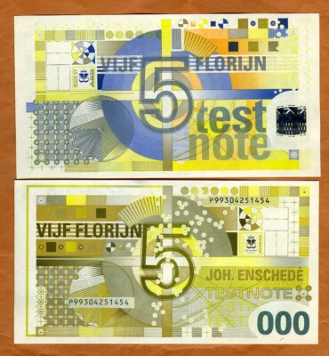 Joh Enschede, test, advertising note, 5, Vijf Florijn, Netherlands, UNC - Image 1 of 3