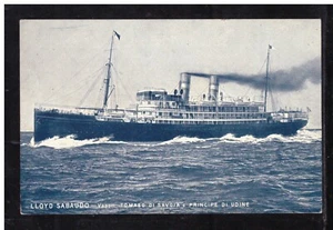Cartolina Lloyd Sabaudo Vapori Tommaso di Savoia e Principe di Udine KE346 - Picture 1 of 1