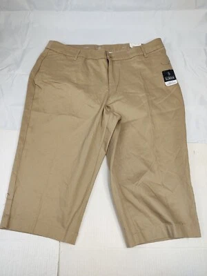 St Johns Bay Womens Mid Rise Secretly Slender Biscotti Tan Casual Capris NWTs - Image 1 of 4
