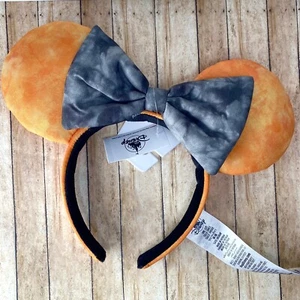 Diadema Orejas de Minnie Mouse Lavado Ácido Naranja Halloween Parques Disney 2022 Nueva - Imagen 1 de 2
