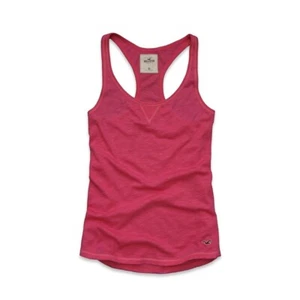 Hollister Ribbed Womens Racer Back Light Pink Cami Tank Top NWT M - Picture 1 of 1