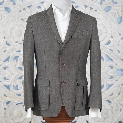 Куртка блейзер мужская Banana Republic в елочку 42R роскошная льняная шерстяная смесь - Изображение 1 из 4