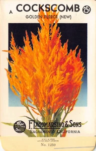 Vintage Seed Packet: COCKSCOMB, Lagomarsino & Sons, Sacramento, 1940's - Picture 1 of 2