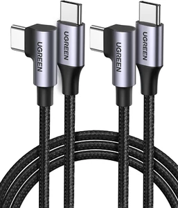 Right Angle USB C Cable 6.6FT 2-Pack, 60W USB C to USB C Cable 90 Degree Type C - Picture 1 of 12
