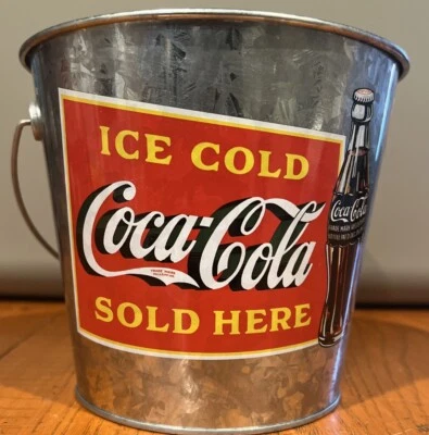 Balde de gelo Coca-Cola lata 2003 com forro de plástico original  - Imagem 1 de 4