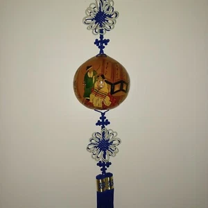 Korean Traditional Wall Decor Tasseled Hand painted Coconut - Picture 1 of 4