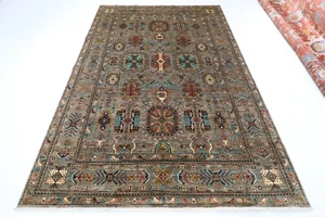 7 x 10 ft Oriental balochi gray Area Rug Afghan Hand Knotted wool tribal Rug - Picture 1 of 11