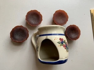 COUNTRY WAX WARMER PRETTY BERRY PATTERN ON PITCHER SHAPE W/WAX & 50 TEA LIGHTS - Picture 1 of 4
