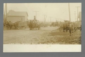 Welton IOWA RPPC 1908 HOG DAY Wagons CROWDS nr DeWitt Maquoketa Charlotte Delmar - Picture 1 of 3