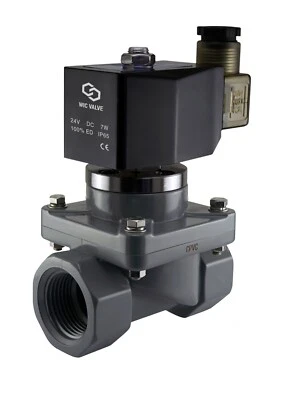 WIC VALVE 3/4" Inch Anti Corrosion Chemical Resistant Water Solenoid CPVC Valve NC 24V DC