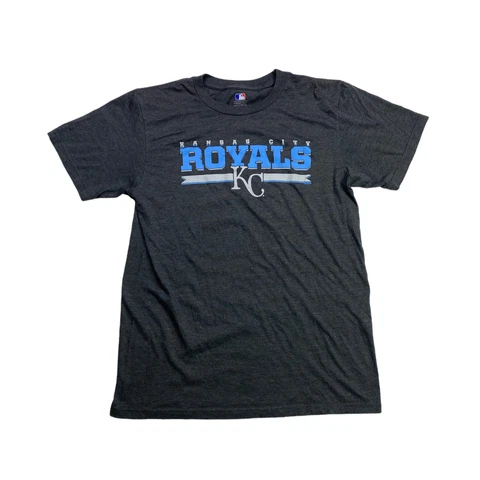 MLB Kansas City Royals Shirt Mens Size Medium Ring Spun Soft Charcoal Crew Neck Cover