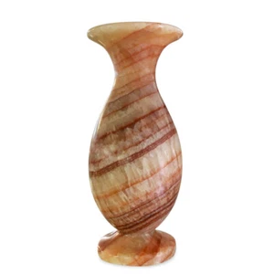Vaso da Tavolo Scultura Giara in Onice Rosso Red Onyx Vase Luxury Decor H.32cm - Picture 1 of 1