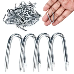 Steel Wire Fencing Staples 50Pcs Galvanized U Shaped Nails 1-1/4'' for Wire M... - Picture 1 of 1