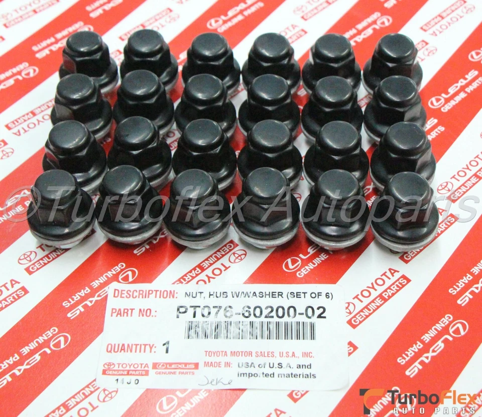  Juego de 24 tuercas PVD negras para Toyota Tacoma FJ Cruiser 4Runner PT076-60200-02 Foto 1 de 4