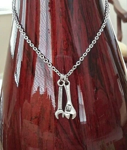 Wrench Contractor Construction Mechanic Tools Charm Stainless Steel Necklace - Picture 1 of 3