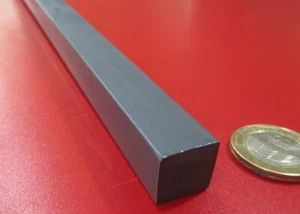 PVC Square Bar Grey, Type I, .625" (5/8") x 12" Length - Picture 1 of 12