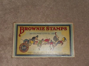 VINTAGE BAUMGARTEN & CO. BROWNIE BRIEFMARKEN & FARBOUTFIT NR. 1401 PALMER COX - Bild 1 von 5