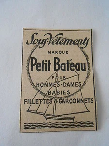 Petite Pub Sous Vêtements Petit Bateau Coupure de presse 1943 - Picture 1 of 1