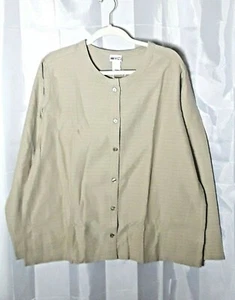 American sweetheart Button Long Sleeve Top Low Side Pockets size XL Greenish Tan - Picture 1 of 5
