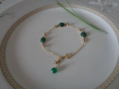 Aventurin Armband 14K Gold Filled Edelstein Armband Gold - Bild 1 von 4