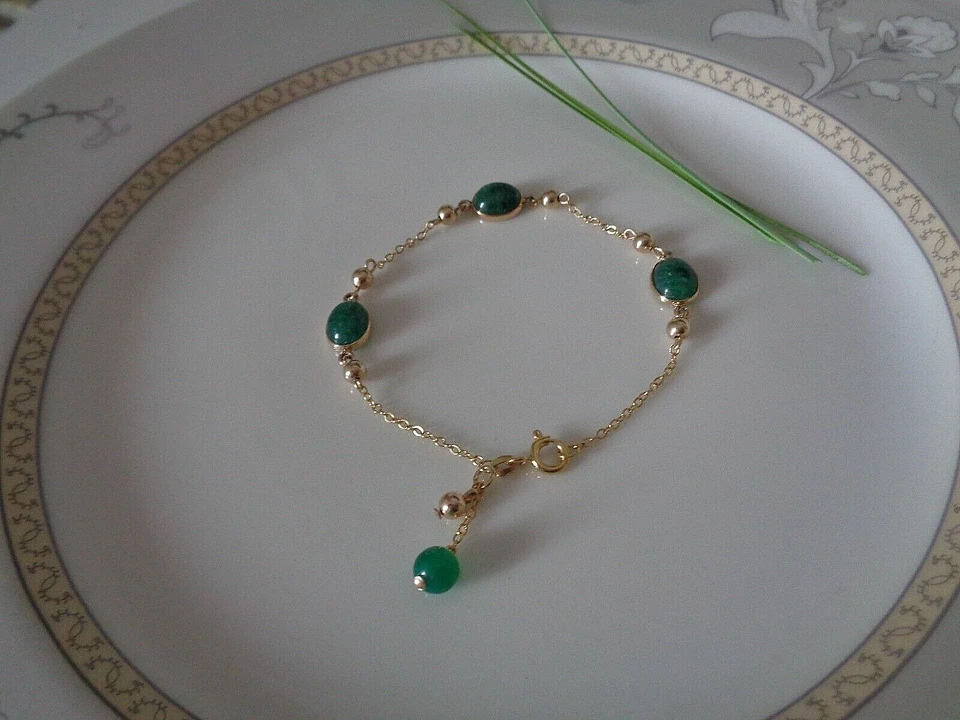 Aventurin Armband 14K Gold Filled Edelstein Armband Gold - Bild 1 von 4