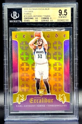 KARL ANTHONY CITIES 15-16 EXCALIBUR CRUSADE PÚRPURA PRIZM ROOKIE RC 34/60 BGS 9,5 Foto 1 de 4