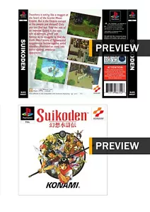 Suikoden KONAMI PlayStation PS1 Ersatz Inlay Hüllen Artwork Vorder Rückseite - Bild 1 von 8
