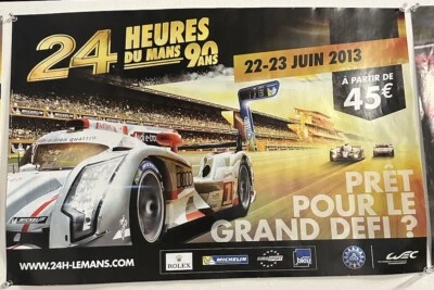 2013 24 Hours Of Lemans Audi R18 Win Original Promotional French Poster 24x16 - Image 1 of 4