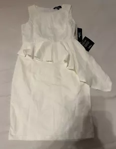 Lulu's weißes Schößchenbleistiftkleid Damen Größe Small neu mit Etikett - Bild 1 von 9