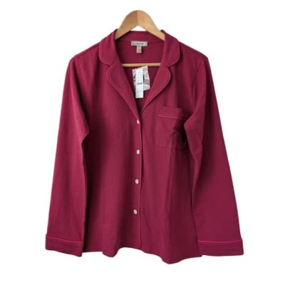 J. Top de pijama Crew Dreamy mezcla de algodón manga larga para mujer talla S rojo nuevo con etiquetas Foto 1 de 4