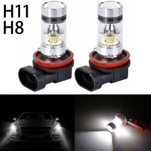 2pcs H11 H8 LED Bulbs 6000K 12V 100W White Super Bright Fog Light High Power - Picture 1 of 12