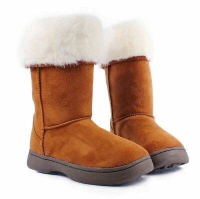 Botas informales sin cordones de piel de gamuza sintética castaño solo para mujer talla 6,5 Foto 1 de 4