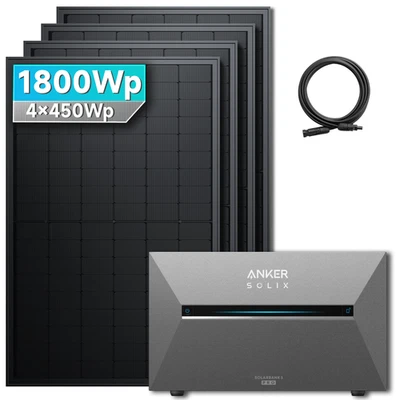 SOLARMARS 1800W Balkonkraftwerk mit Speicher Anker Solix Solarbank3 E2700Pro Komplettset