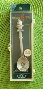 Pewter Souvenir Spoon 1996 Atlanta Olympics USA FORT Brand New in Case - Picture 1 of 6