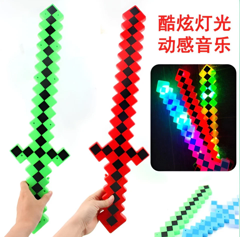 Minecraft Sword Light Up Colour Changing Diamond Pixel Sword Toy With Sounds - Image 1 of 1