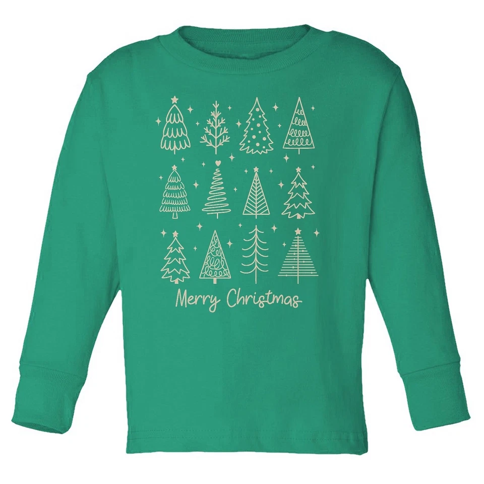 Счастливого Рождества милый семейный подарок - фантазии Xmas деревья ребенка ясельного возраста длинным рукавом футболка - Изображение 1 из 1