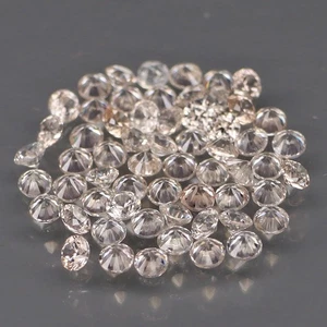 Round Diamond Cut 2mm.Natural White&Champagne Zircon Full Fire 60Pcs/3.09Ct. - Picture 1 of 6