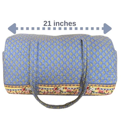 Bolso de Lona De Colección Avon Weekender Azul Francés y Amarillo y Floral Estilo Vera Bradley Foto 1 de 4