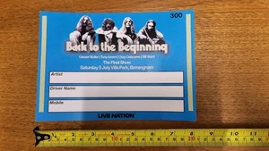 Ozzy Back To The Beginning. Parking Permit Unused No 300 - Picture 1 of 6