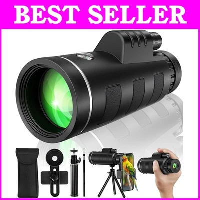 60mm Objective Lens Monocular Telescope with Night Vision for Wildlife Viewing - Image 1 of 4