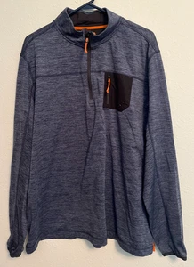 Ruff Hewn Adventure Tech Men's 1/4 Zip Long Sleeve Top Heather Blue Size XXL - Picture 1 of 6