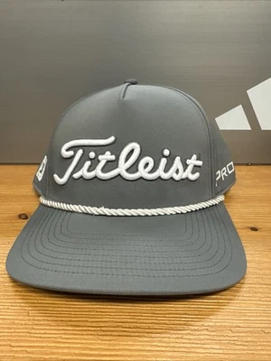 Titleist Golf 2023 MENS Tour Rope Semi Curve Hat/Cap - Gray/ White - Image 1 of 4