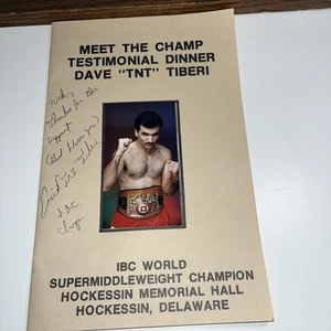 Dave "TNT" Tiberi Firmado Autógrafo Peso Supermedio Campeón Boxeo - Imagen 1 de 6