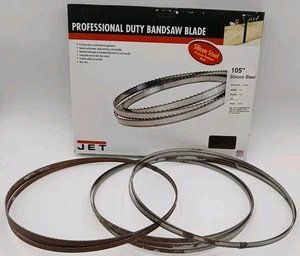 Set of 3 JET Silicon Steel WW Bandsaw Blade 105" 3/8" 10 Raker .025"(Light Rust) - Picture 1 of 6