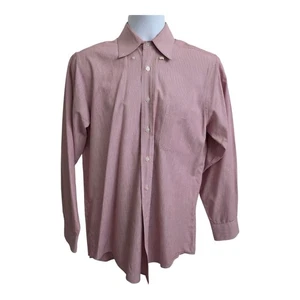 Harvey Bernard Bernard Holtzman Herren 15 32/33 Rot Nadelstreifen Langarm Knopfleiste - Bild 1 von 6