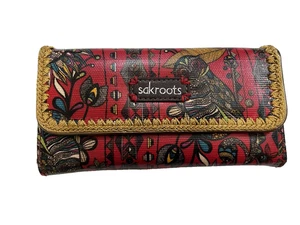 Sakroots rote Boho Geldbörse beschichtetes Canvas dreifach faltbar - Bild 1 von 10